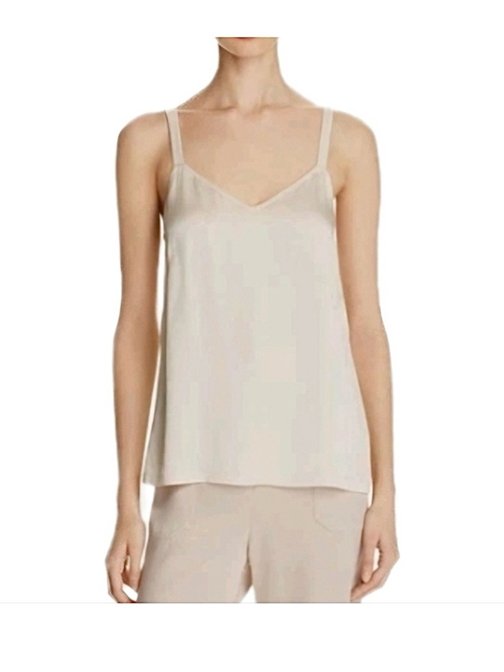 VINCE Satin Georgette Camisole Cream Colour